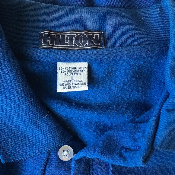 Vintage 80s Funky 3rd Bright Blue 3/4 button top - Picture 6 of 7